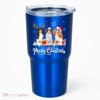 Merry Christmas Cavalier King Charles Spaniel Santa Light Gift Tumbler thumb 0