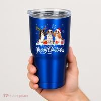 Merry Christmas Cavalier King Charles Spaniel Santa Light Gift Tumbler thumb 2
