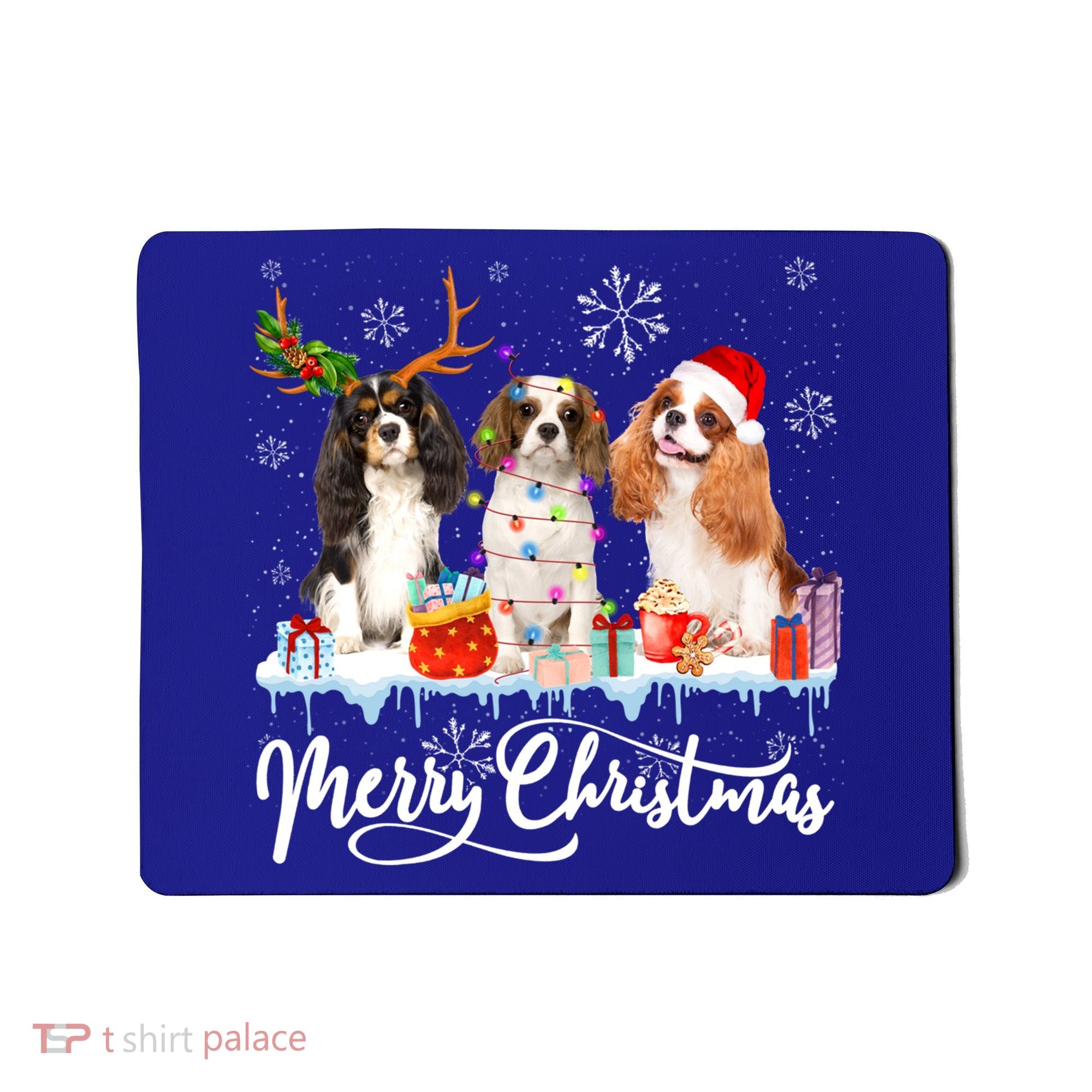 Merry Christmas Cavalier King Charles Spaniel Santa Light Gift Mousepad