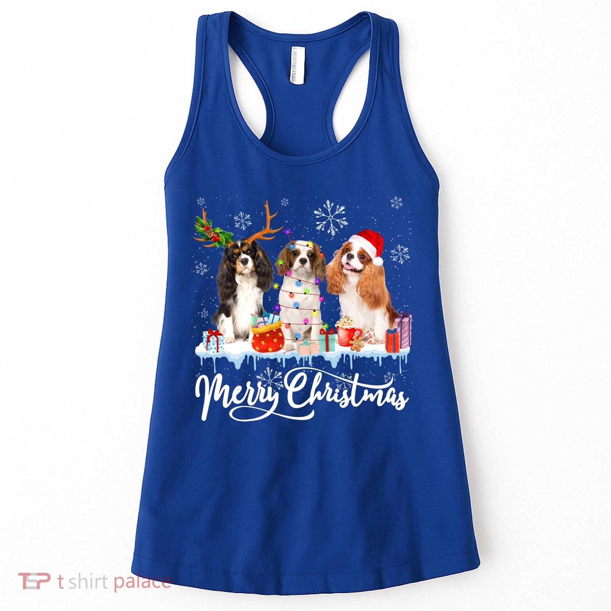 Merry Christmas Cavalier King Charles Spaniel Santa Light Gift Women's Tank Top