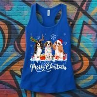 Merry Christmas Cavalier King Charles Spaniel Santa Light Gift Women's Tank Top thumb 3