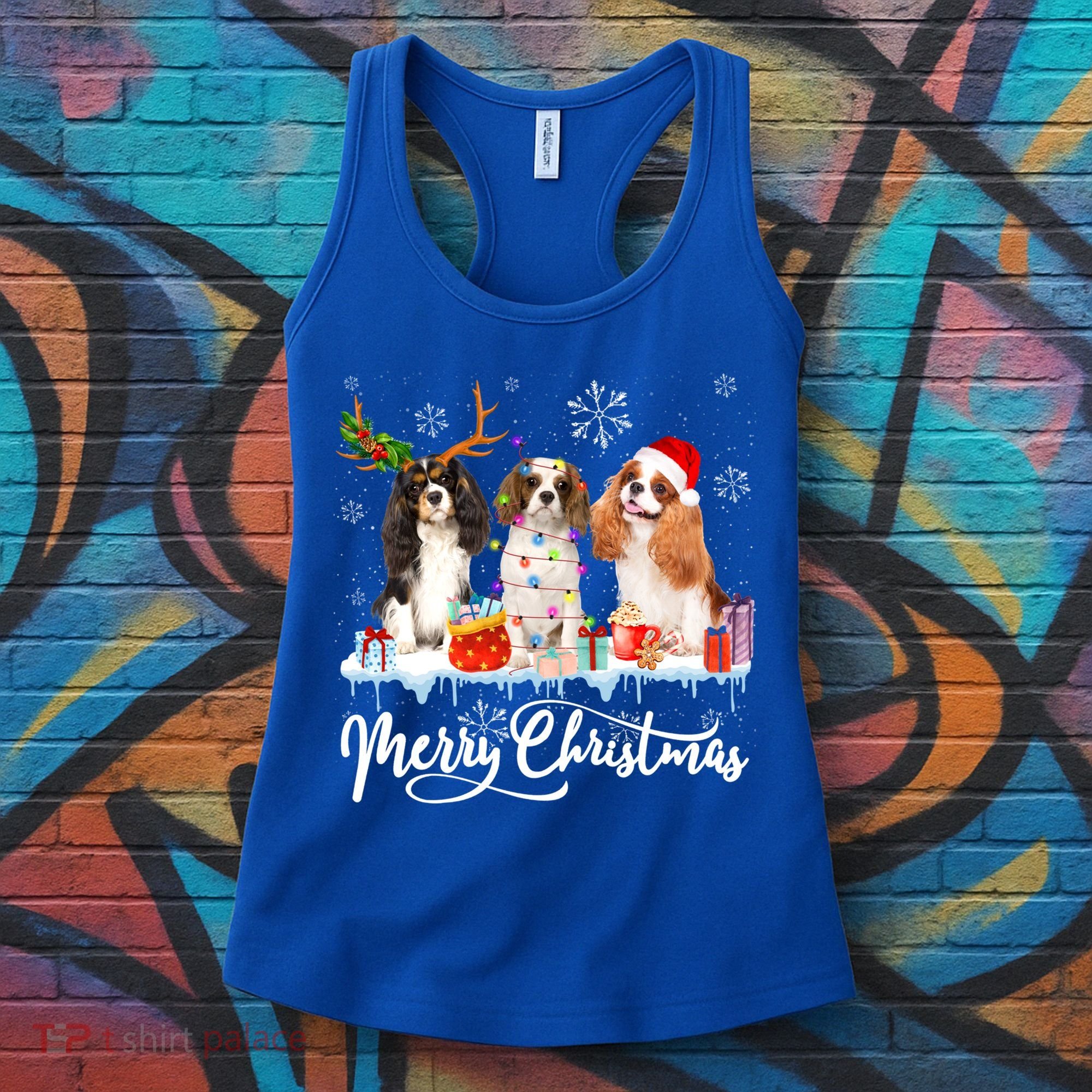 Merry Christmas Cavalier King Charles Spaniel Santa Light Gift Women's Tank Top