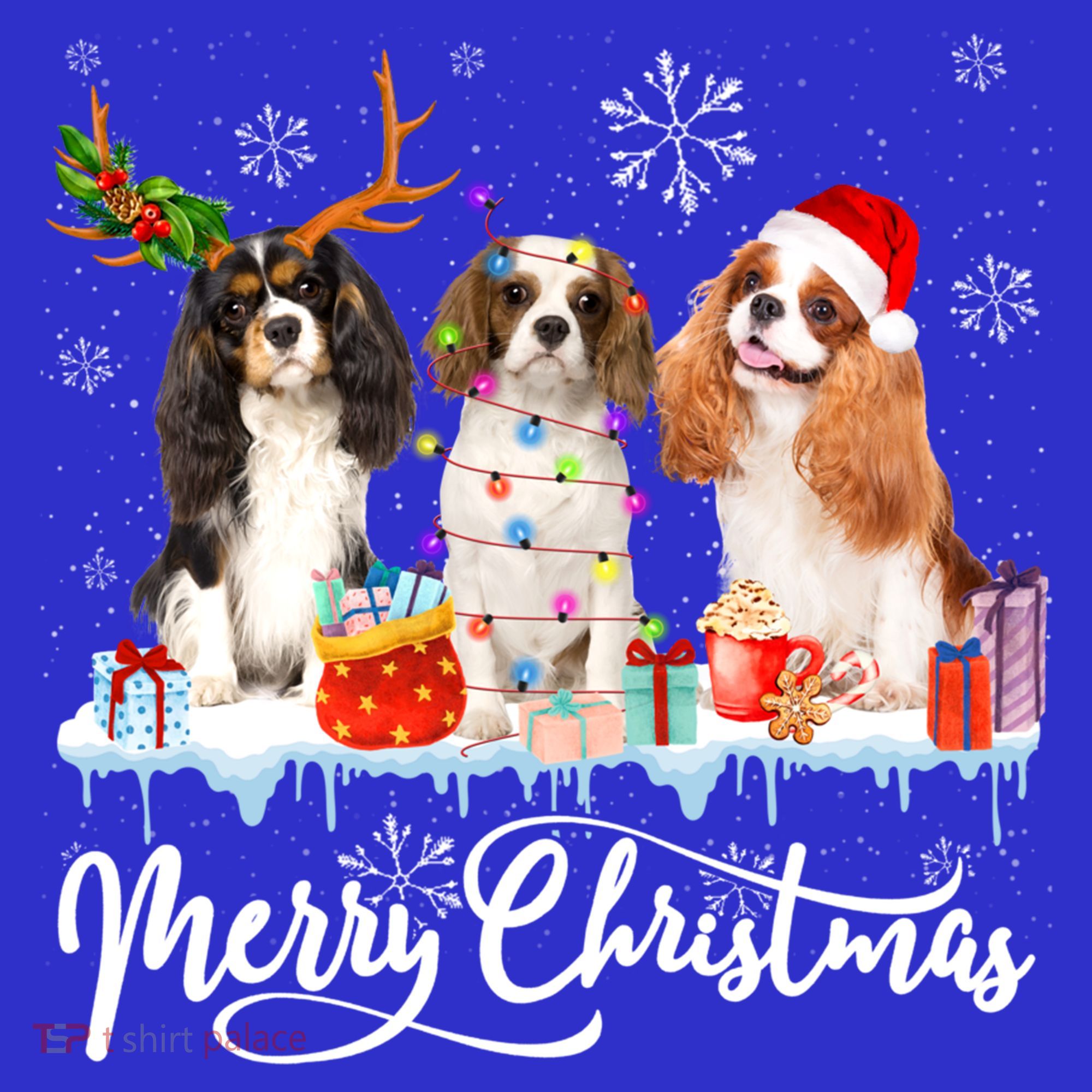 Merry Christmas Cavalier King Charles Spaniel Santa Light Gift Women's Tank Top