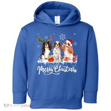 Merry Christmas Cavalier King Charles Spaniel Santa Light Gift Toddler Hoodie
