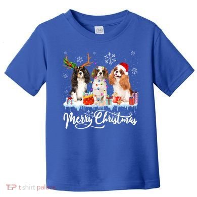 Merry Christmas Cavalier King Charles Spaniel Santa Light Gift Toddler T-Shirt