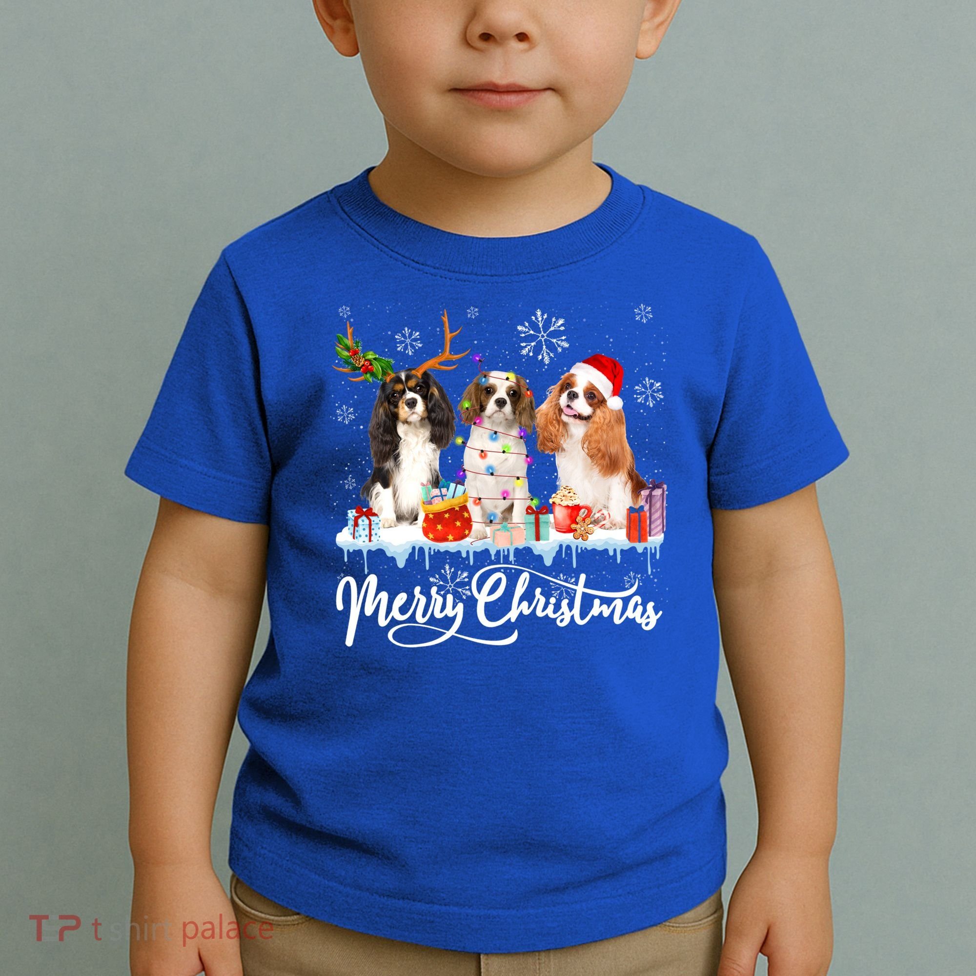 Merry Christmas Cavalier King Charles Spaniel Santa Light Gift Toddler T-Shirt