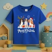 Merry Christmas Cavalier King Charles Spaniel Santa Light Gift Toddler T-Shirt thumb 3