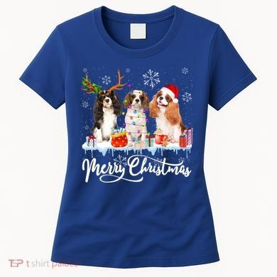 Merry Christmas Cavalier King Charles Spaniel Santa Light Gift Women's T-Shirt