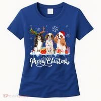 Merry Christmas Cavalier King Charles Spaniel Santa Light Gift Women's T-Shirt thumb 0