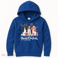 Merry Christmas Cavalier King Charles Spaniel Santa Light Gift Kids Hoodie thumb 0