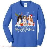 Merry Christmas Cavalier King Charles Spaniel Santa Light Gift Kids Long Sleeve Shirt thumb 0