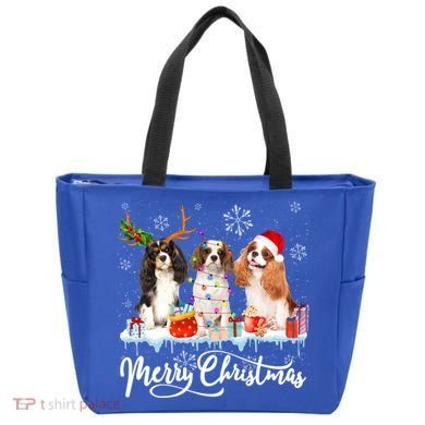 Merry Christmas Cavalier King Charles Spaniel Santa Light Gift Tote Bag