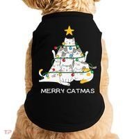 Merry Catmas Cat Christmas Tree Lights Funny Xmas Doggie Tank thumb 0