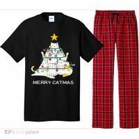 Merry Catmas Cat Christmas Tree Lights Funny Xmas Pajama Set thumb 0