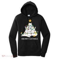 Merry Catmas Cat Christmas Tree Lights Funny Xmas Women's Hoodie thumb 0