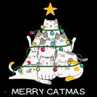 Merry Catmas Cat Christmas Tree Lights Funny Xmas Baby Bodysuit thumb 2