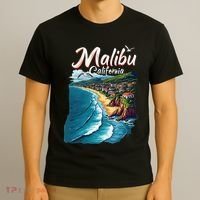 Malibu California Coastal Scenic Beach T-Shirt thumb 3