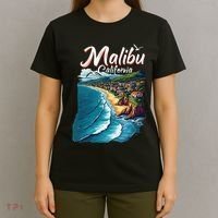 Malibu California Coastal Scenic Beach T-Shirt thumb 4