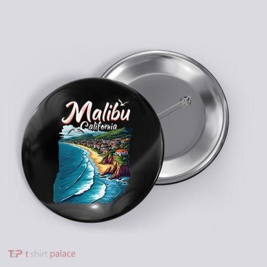 Malibu California Coastal Scenic Beach Button