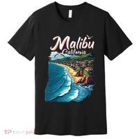 Malibu California Coastal Scenic Beach Premium T-Shirt thumb 0