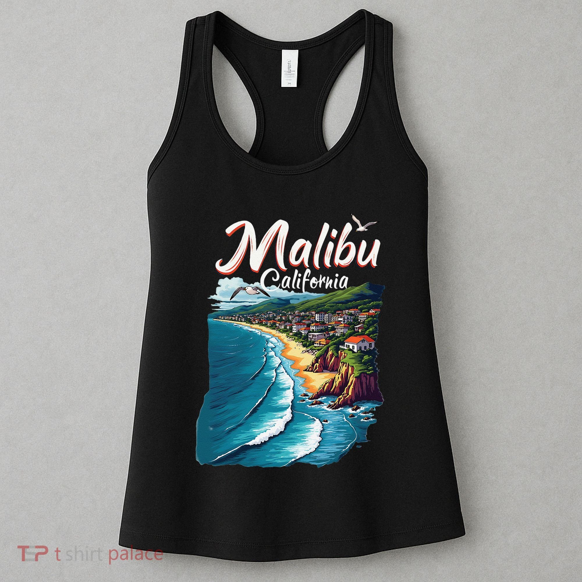 Malibu California Coastal Scenic Beach Women's Tank Top