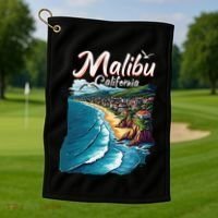 Malibu California Coastal Scenic Beach Golf Towel thumb 1
