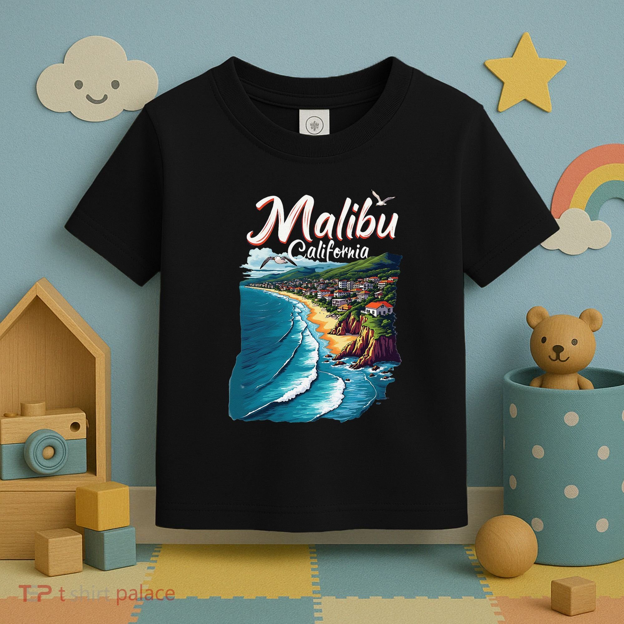 Malibu California Coastal Scenic Beach Toddler T-Shirt