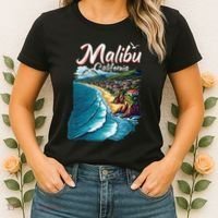 Malibu California Coastal Scenic Beach Women's T-Shirt thumb 2