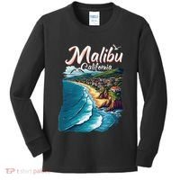 Malibu California Coastal Scenic Beach Kids Long Sleeve Shirt thumb 0