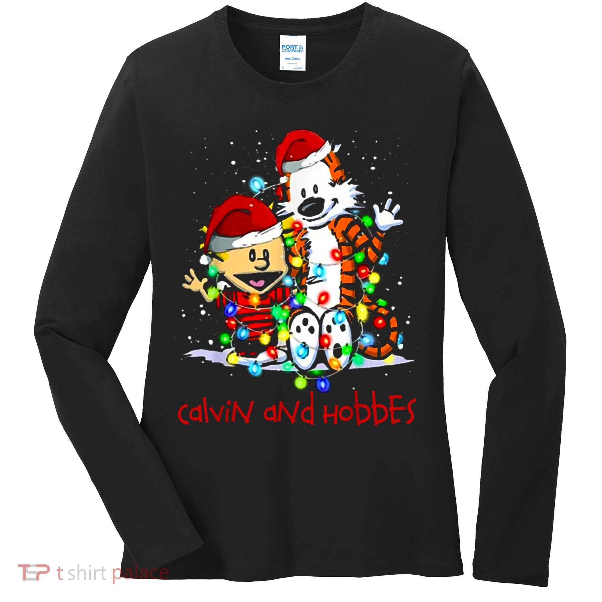 Merry Christmas Calvins And Arts Comics Hobbes Gift For Fans Women's Long Sleeve Shirt
