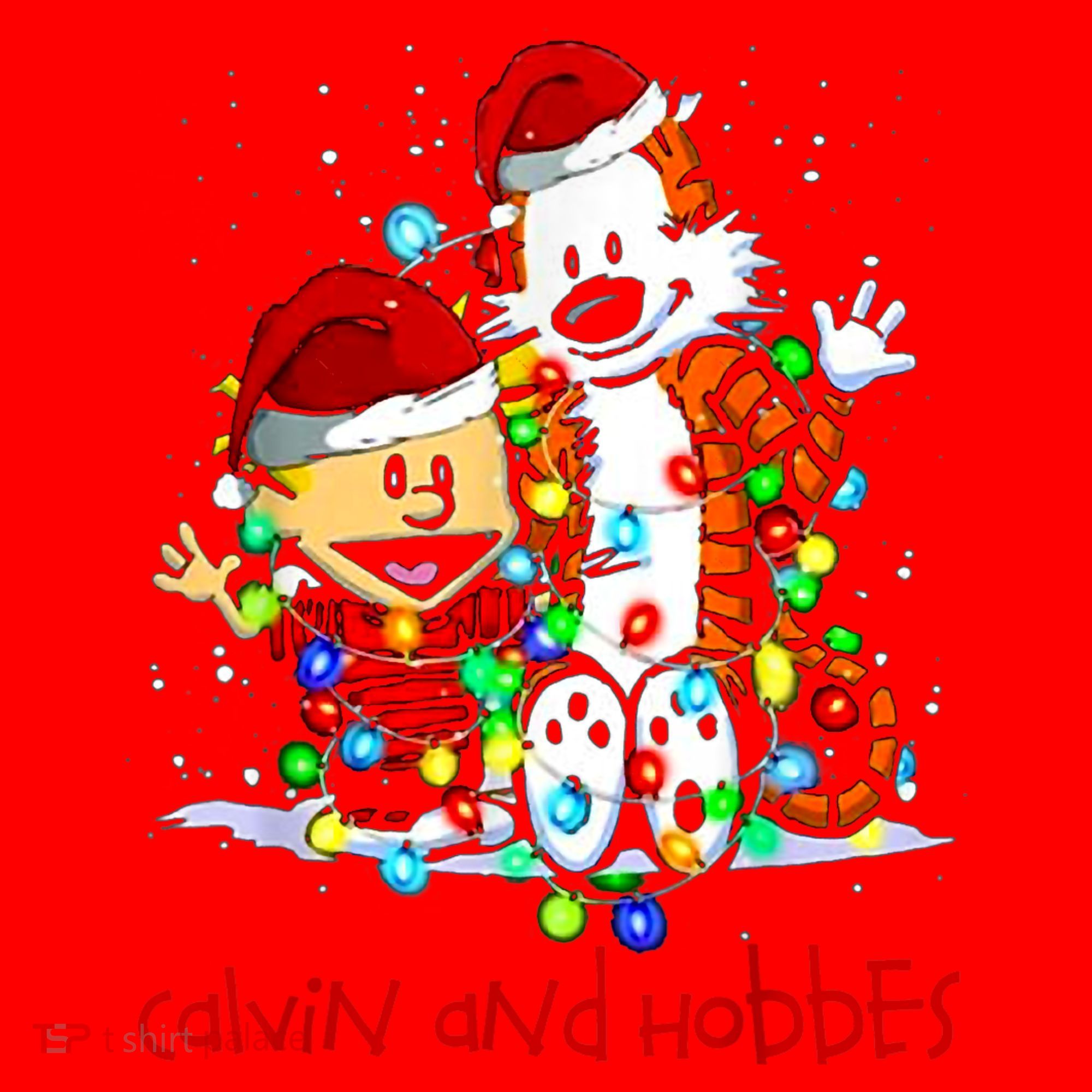 Merry Christmas Calvins And Arts Comics Hobbes Gift For Fans Santa Hat