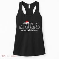 Meowy Catmas Cat Christmas Cute Kitten Cats Santa Hat Xmas Women's Tank Top thumb 0