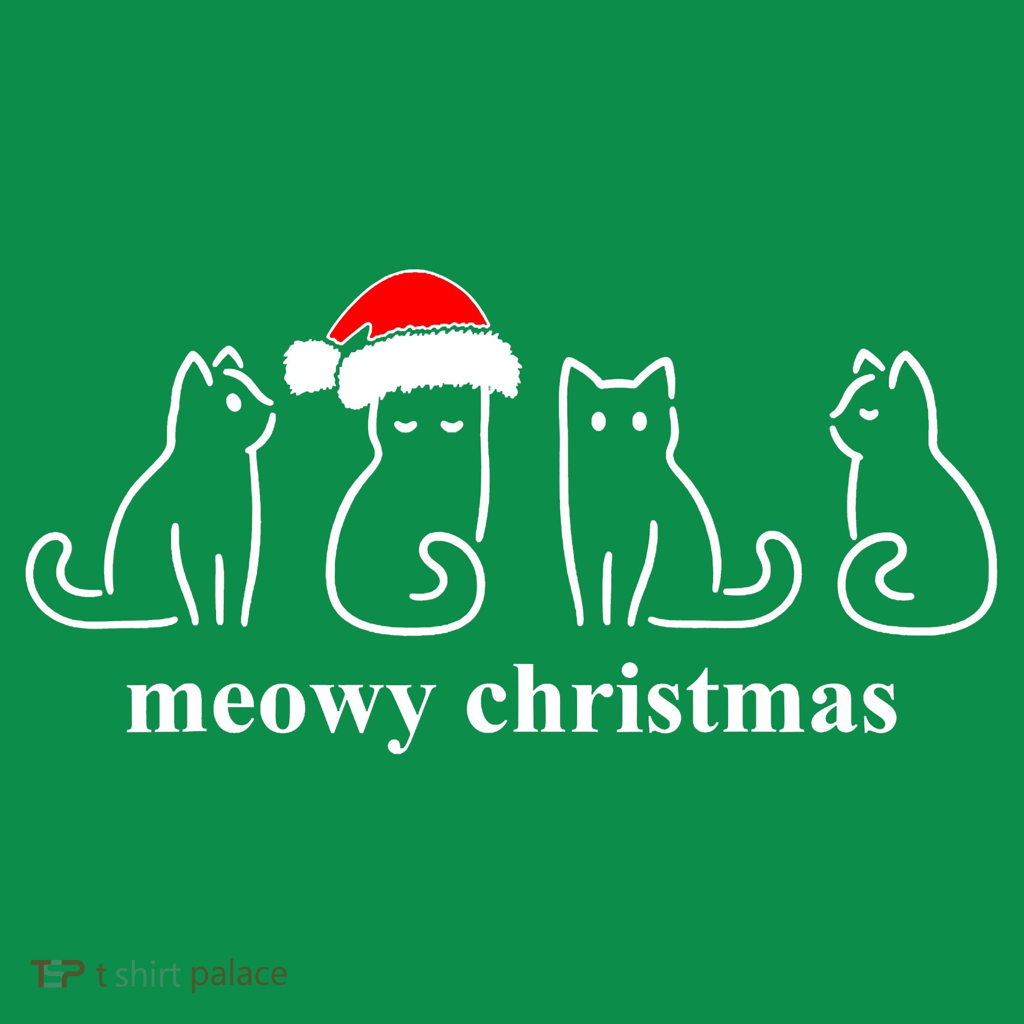 Meowy Catmas Cat Christmas Cute Kitten Cats Santa Hat Xmas Sweatshirt