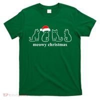 Meowy Catmas Cat Christmas Cute Kitten Cats Santa Hat Xmas T-Shirt thumb 0