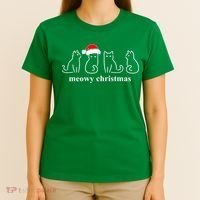 Meowy Catmas Cat Christmas Cute Kitten Cats Santa Hat Xmas T-Shirt thumb 4