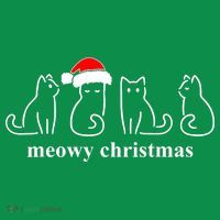 Meowy Catmas Cat Christmas Cute Kitten Cats Santa Hat Xmas T-Shirt thumb 7