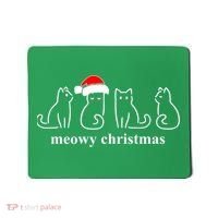Meowy Catmas Cat Christmas Cute Kitten Cats Santa Hat Xmas Mousepad thumb 0
