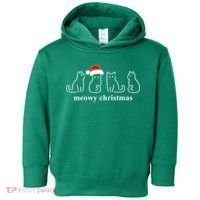 Meowy Catmas Cat Christmas Cute Kitten Cats Santa Hat Xmas Toddler Hoodie thumb 0