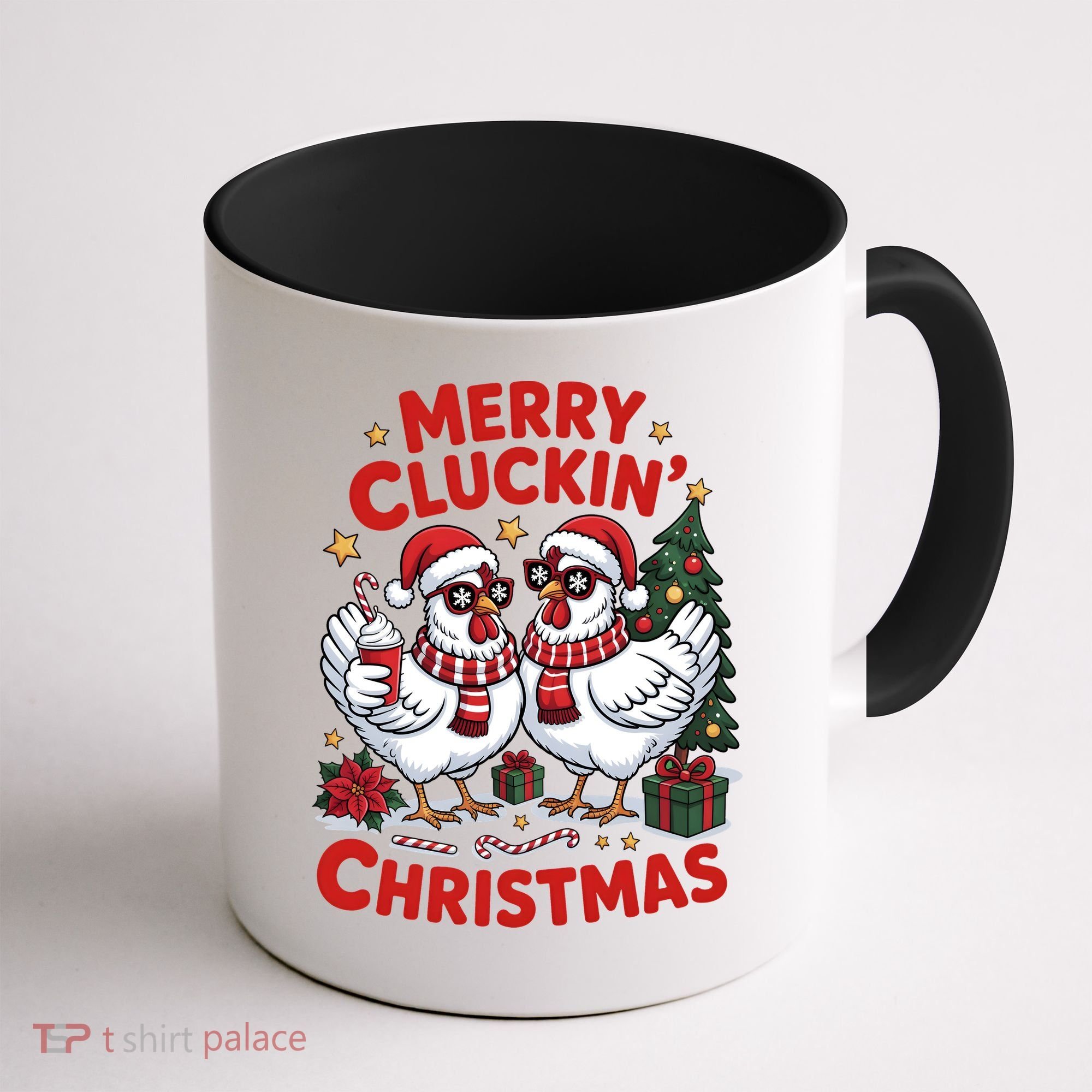 Merry Cluckin Christmas Chicken Funny Coffee Mug