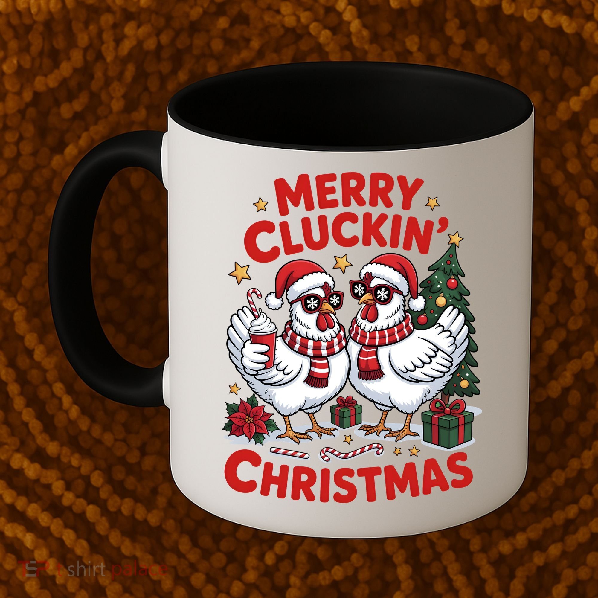 Merry Cluckin Christmas Chicken Funny Coffee Mug