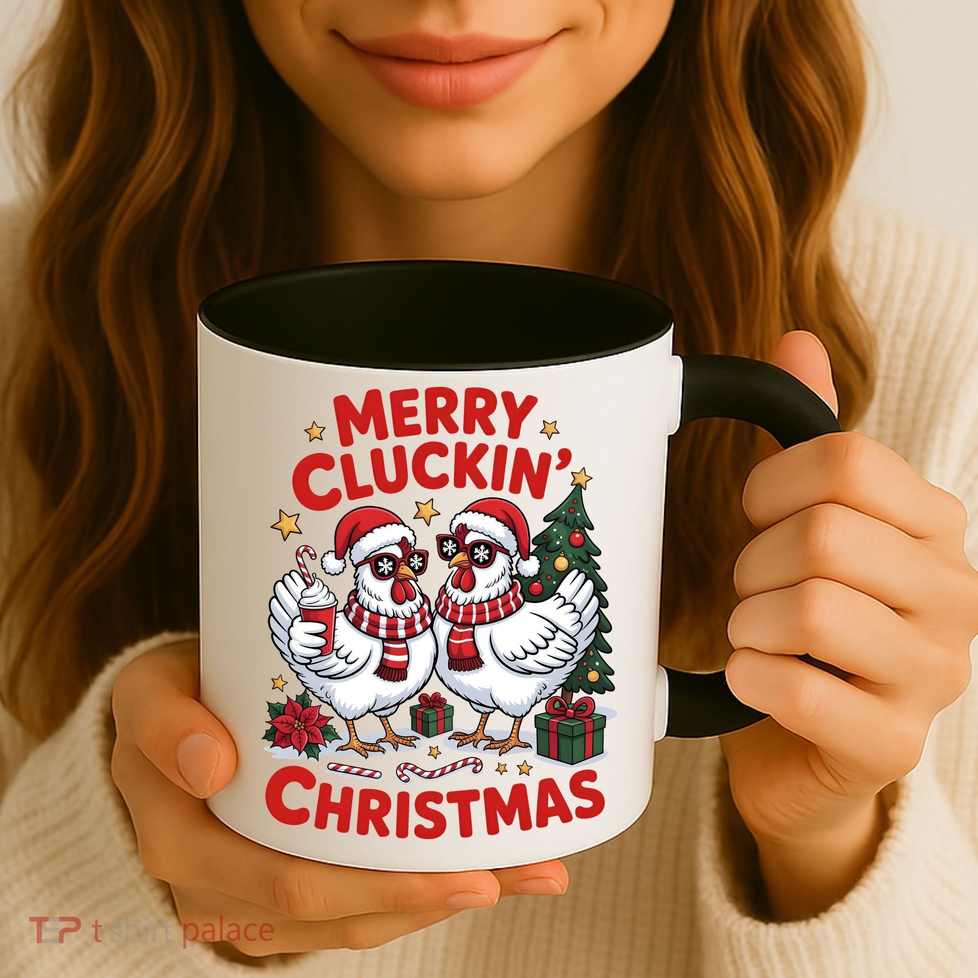 Merry Cluckin Christmas Chicken Funny Coffee Mug