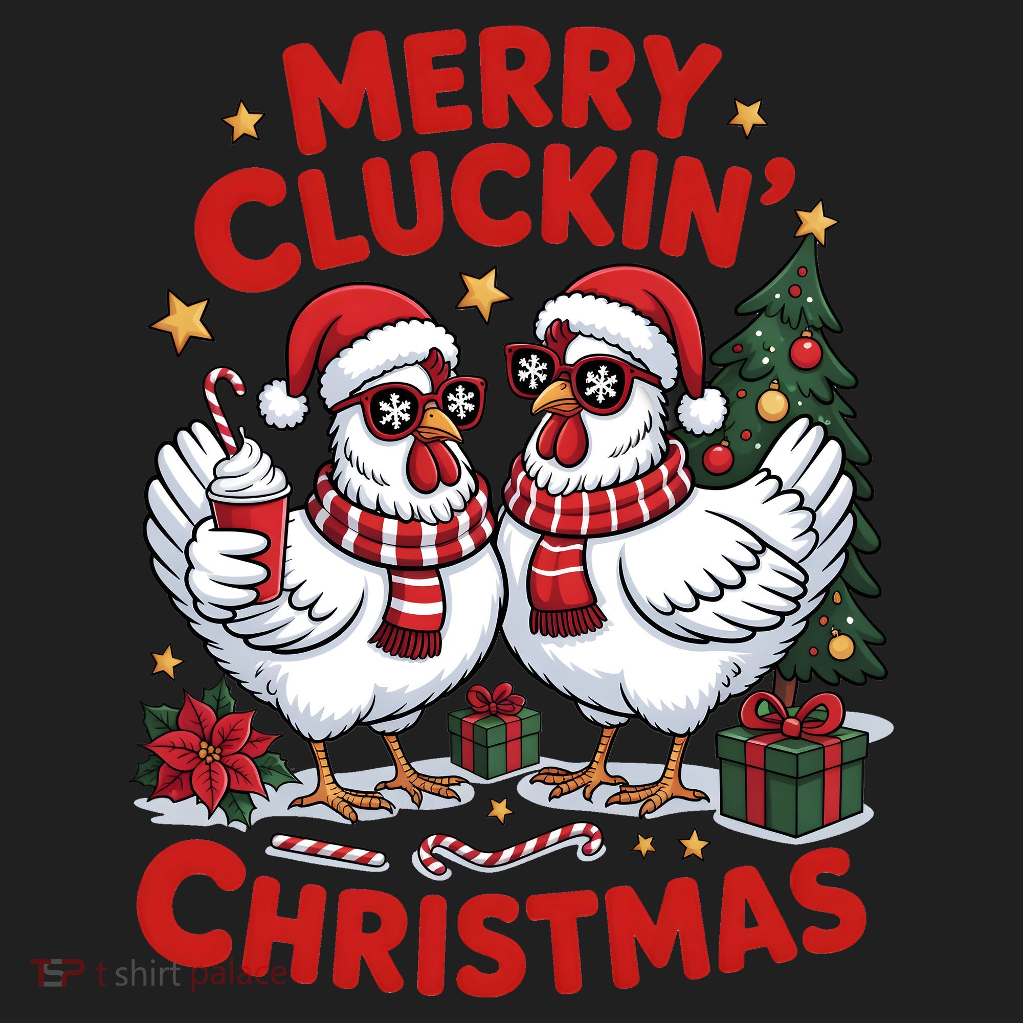 Merry Cluckin Christmas Chicken Funny Beanie
