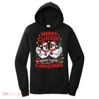 Merry Cluckin Christmas Chicken Funny Women's Hoodie thumb 0