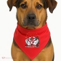 Merry Cluckin Christmas Chicken Funny USA-Made Doggie Bandana thumb 1