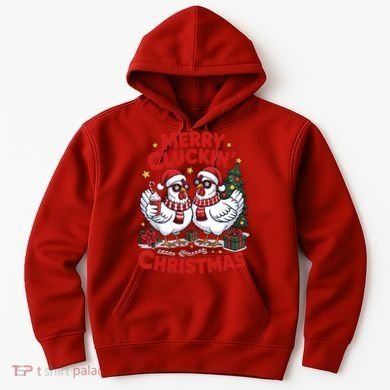 Merry Cluckin Christmas Chicken Funny Hoodie