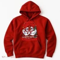 Merry Cluckin Christmas Chicken Funny Hoodie thumb 0