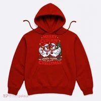 Merry Cluckin Christmas Chicken Funny Hoodie thumb 0