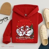 Merry Cluckin Christmas Chicken Funny Hoodie thumb 4