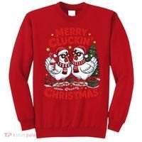 Merry Cluckin Christmas Chicken Funny Sweatshirt thumb 0