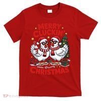 Merry Cluckin Christmas Chicken Funny T-Shirt thumb 0